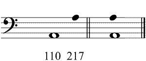 Partitura intervalos de octava desafinados